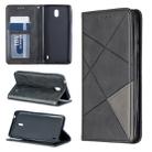 Rhombus Texture Horizontal Flip Magnetic Leather Case with Holder & Card Slots & Wallet For Nokia 1 Plus(Black) - 1