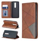Rhombus Texture Horizontal Flip Magnetic Leather Case with Holder & Card Slots & Wallet For Nokia 4.2(Brown) - 1