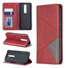 Rhombus Texture Horizontal Flip Magnetic Leather Case with Holder & Card Slots & Wallet For Nokia 4.2(Red) - 1