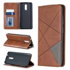 Rhombus Texture Horizontal Flip Magnetic Leather Case with Holder & Card Slots & Wallet For Nokia 3.2(Brown) - 1