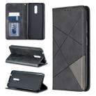 Rhombus Texture Horizontal Flip Magnetic Leather Case with Holder & Card Slots & Wallet For Nokia 3.2(Black) - 1