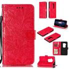 Lace Flower Horizontal Flip Leather Case with Holder & Card Slots & Wallet for Motorola One Pro(Red) - 1