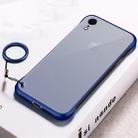 Frosted Anti-skidding TPU Protective Case with Metal Ring for iPhone XR(Blue) - 1