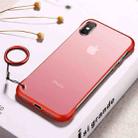 For iPhone XS Max Frosted Anti-skidding TPU Protective Case with Metal Ring(Red) - 1