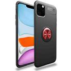 For iPhone 11 lenuo Shockproof TPU Case with Invisible Holder (Black Red) - 1