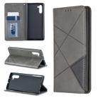 Rhombus Texture Horizontal Flip Magnetic Leather Case with Holder & Card Slots & Wallet For Galaxy Note10(Grey) - 1