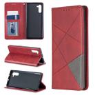 Rhombus Texture Horizontal Flip Magnetic Leather Case with Holder & Card Slots & Wallet For Galaxy Note10(Red) - 1