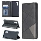 Rhombus Texture Horizontal Flip Magnetic Leather Case with Holder & Card Slots & Wallet For Galaxy Note10(Black) - 1