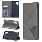 Rhombus Texture Horizontal Flip Magnetic Leather Case with Holder & Card Slots & Wallet For Galaxy Note10+(Grey) - 1