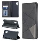 Rhombus Texture Horizontal Flip Magnetic Leather Case with Holder & Card Slots & Wallet For Galaxy Note10+(Black) - 1