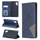 Rhombus Texture Horizontal Flip Magnetic Leather Case with Holder & Card Slots & Wallet For Galaxy Note10+(Blue) - 1