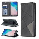 Rhombus Texture Horizontal Flip Magnetic Leather Case with Holder & Card Slots & Wallet For Galaxy S10(Black) - 1