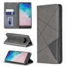 Rhombus Texture Horizontal Flip Magnetic Leather Case with Holder & Card Slots & Wallet For Galaxy S10+(Grey) - 1