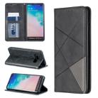Rhombus Texture Horizontal Flip Magnetic Leather Case with Holder & Card Slots & Wallet For Galaxy S10+(Black) - 1