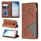 Rhombus Texture Horizontal Flip Magnetic Leather Case with Holder & Card Slots & Wallet For Galaxy S10e(Brown) - 1