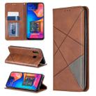 Rhombus Texture Horizontal Flip Magnetic Leather Case with Holder & Card Slots & Wallet For Galaxy A20 / A30(Brown) - 1
