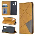 Rhombus Texture Horizontal Flip Magnetic Leather Case with Holder & Card Slots & Wallet For Galaxy A40(Yellow) - 1