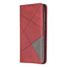 Rhombus Texture Horizontal Flip Magnetic Leather Case with Holder & Card Slots For Galaxy A10e / A20e(Red) - 2
