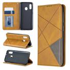 Rhombus Texture Horizontal Flip Magnetic Leather Case with Holder & Card Slots For Galaxy A10e / A20e(Yellow) - 1