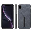 PU + TPU Protective Case with Card Slots for iPhone X / XS(Grey) - 1