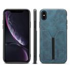 PU + TPU Protective Case with Card Slots for iPhone X / XS(Blue) - 1