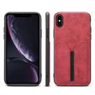 PU + TPU Protective Case with Card Slots for iPhone X / XS(Red) - 1