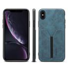 PU + TPU Protective Case with Card Slots for iPhone XS Max(Blue) - 1