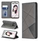 Rhombus Texture Horizontal Flip Magnetic Leather Case with Holder & Card Slots For Huawei P Smart 2019 / Honor 10 Lite(Grey) - 1