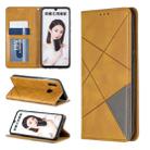 Rhombus Texture Horizontal Flip Magnetic Leather Case with Holder & Card Slots For Huawei P Smart 2019 / Honor 10 Lite(Yellow) - 1