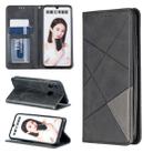 Rhombus Texture Horizontal Flip Magnetic Leather Case with Holder & Card Slots For Huawei P Smart 2019 / Honor 10 Lite(Black) - 1