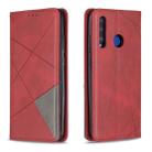 Rhombus Texture Horizontal Flip Magnetic Leather Case with Holder & Card Slots For Huawei P Smart+ 2019 / Honor 10i (Honor 20 lite)(Red) - 1