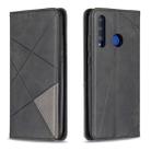 Rhombus Texture Horizontal Flip Magnetic Leather Case with Holder & Card Slots For Huawei P Smart+ 2019 / Honor 10i (Honor 20 lite)(Black) - 1