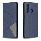 Rhombus Texture Horizontal Flip Magnetic Leather Case with Holder & Card Slots For Huawei P Smart+ 2019 / Honor 10i (Honor 20 lite)(Blue) - 1