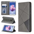 Rhombus Texture Horizontal Flip Magnetic Leather Case with Holder & Card Slots For Huawei P Smart (Enjoy 7S)(Grey) - 1