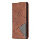 Rhombus Texture Horizontal Flip Magnetic Leather Case with Holder & Card Slots For Huawei P Smart (Enjoy 7S)(Brown) - 2