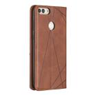 Rhombus Texture Horizontal Flip Magnetic Leather Case with Holder & Card Slots For Huawei P Smart (Enjoy 7S)(Brown) - 3