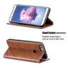 Rhombus Texture Horizontal Flip Magnetic Leather Case with Holder & Card Slots For Huawei P Smart (Enjoy 7S)(Brown) - 4