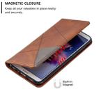 Rhombus Texture Horizontal Flip Magnetic Leather Case with Holder & Card Slots For Huawei P Smart (Enjoy 7S)(Brown) - 5