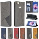 Rhombus Texture Horizontal Flip Magnetic Leather Case with Holder & Card Slots For Huawei P Smart (Enjoy 7S)(Brown) - 7