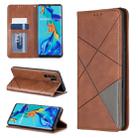 Rhombus Texture Horizontal Flip Magnetic Leather Case with Holder & Card Slots For Huawei P30 Pro(Brown) - 1