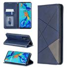 Rhombus Texture Horizontal Flip Magnetic Leather Case with Holder & Card Slots For Huawei P30 Pro(Blue) - 1