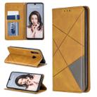 Rhombus Texture Horizontal Flip Magnetic Leather Case with Holder & Card Slots For Huawei P30 lite / nova 4e(Yellow) - 1