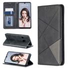 Rhombus Texture Horizontal Flip Magnetic Leather Case with Holder & Card Slots For Huawei P30 lite / nova 4e(Black) - 1