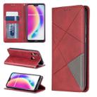 Rhombus Texture Horizontal Flip Magnetic Leather Case with Holder & Card Slots For Huawei P20 lite / nova 3e(Red) - 1