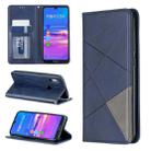 Rhombus Texture Horizontal Flip Magnetic Leather Case with Holder & Card Slots For Huawei Y6 (2019) / Honor Play 8A(Blue) - 1