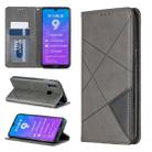 Rhombus Texture Horizontal Flip Magnetic Leather Case with Holder & Card Slots For Huawei Y7 (2019) / Y7 Prime (2019)(Grey) - 1