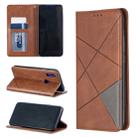 Rhombus Texture Horizontal Flip Magnetic Leather Case with Holder & Card Slots For Xiaomi Redmi 7(Brown) - 1