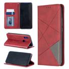 Rhombus Texture Horizontal Flip Magnetic Leather Case with Holder & Card Slots For Xiaomi Redmi 7(Red) - 1