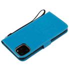 For iPhone 11 Pro Max Tree & Cat Pattern Pressed Printing Horizontal Flip PU Leather Case with Holder & Card Slots & Wallet & Lanyard (Blue) - 7