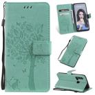 Tree & Cat Pattern Pressed Printing Horizontal Flip PU Leather Case with Holder & Card Slots & Wallet & Lanyard For Huawei P20 Lite 2019 / Nova 5i(Green) - 1